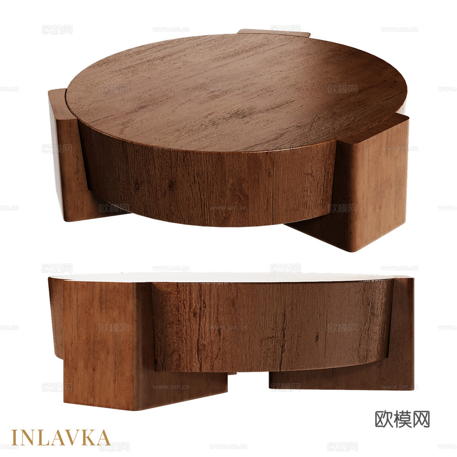 OM极简圆形咖啡桌3d模型下载