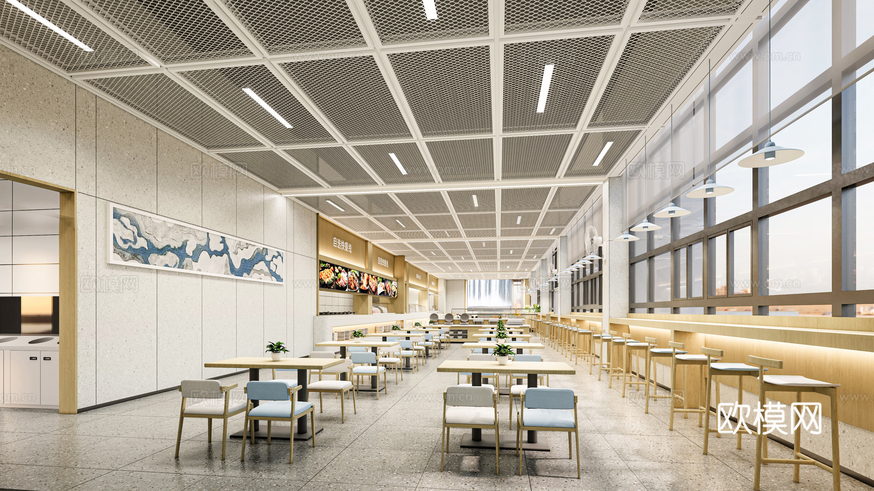 学校餐厅空间su模型