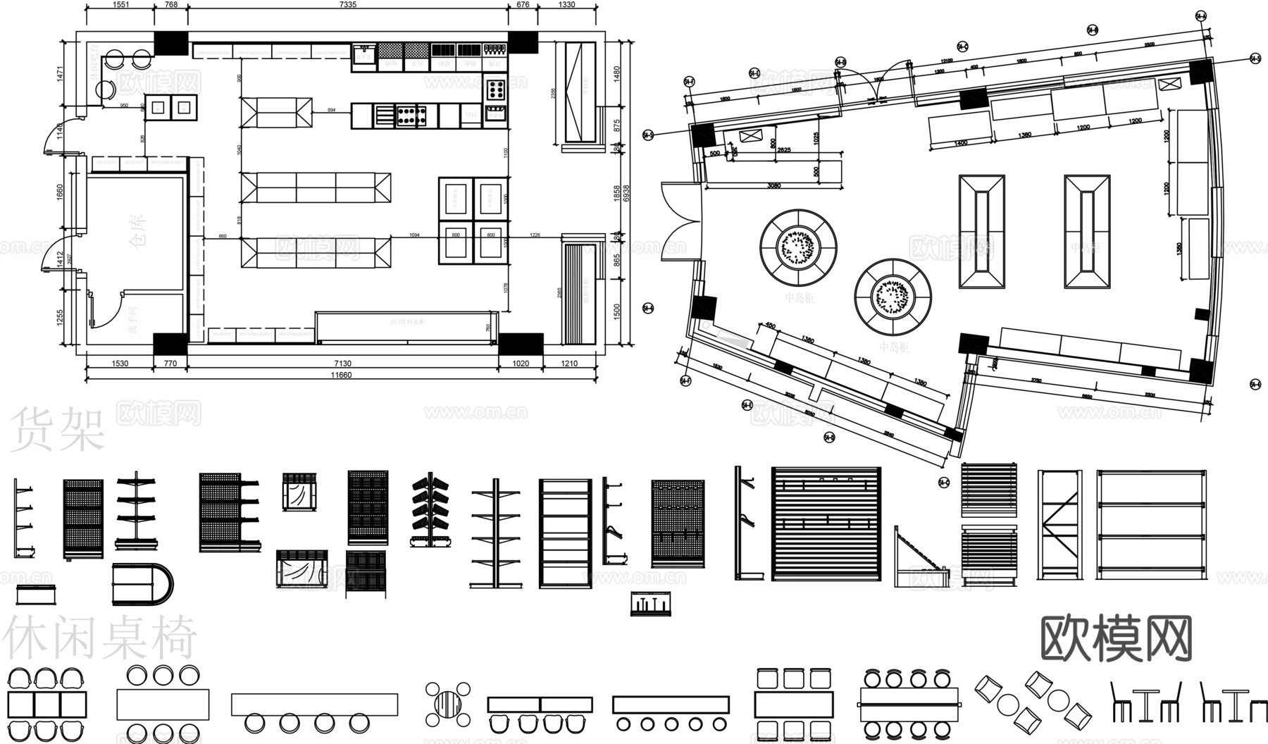 便利店设计CAD图库cad施工图