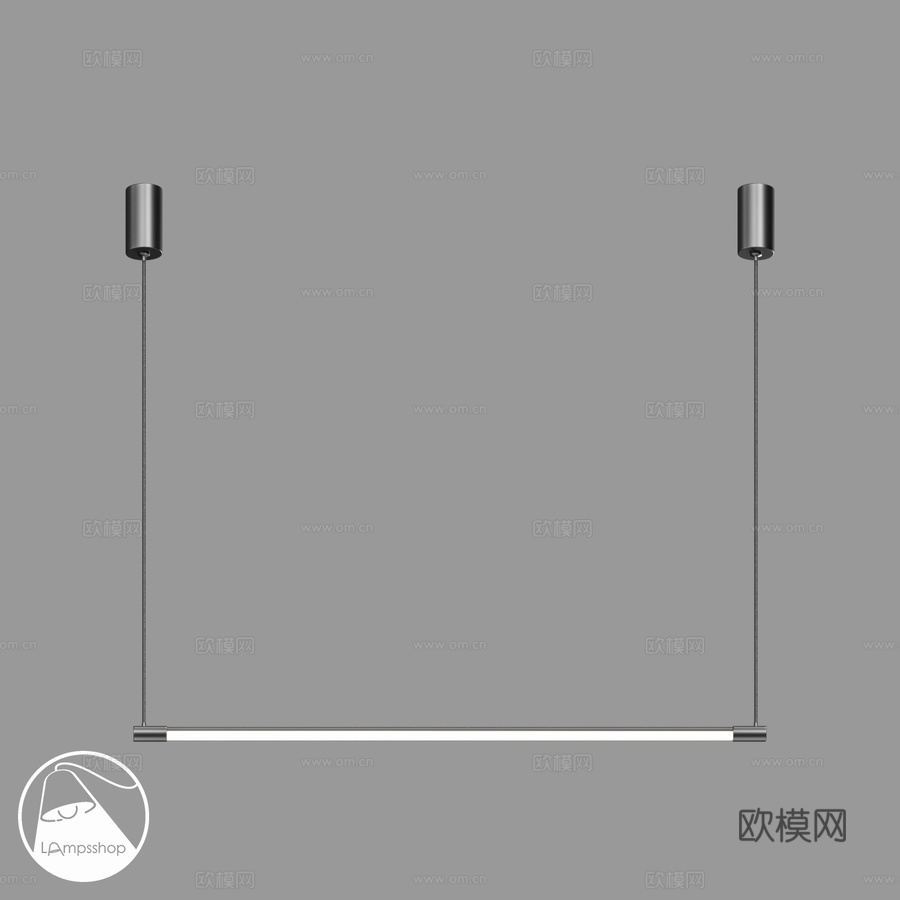 LampsShop.ru PDL2408 吊灯 黑色棒状 B3d模型下载