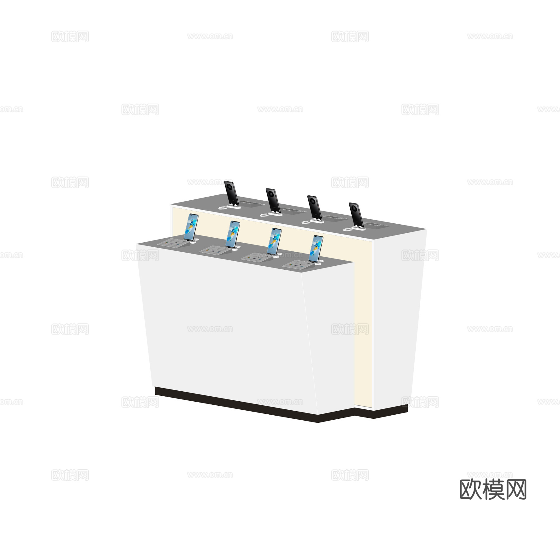 现代电子产品展台 手机展台 展柜 陈列柜 陈列台 手机su模型