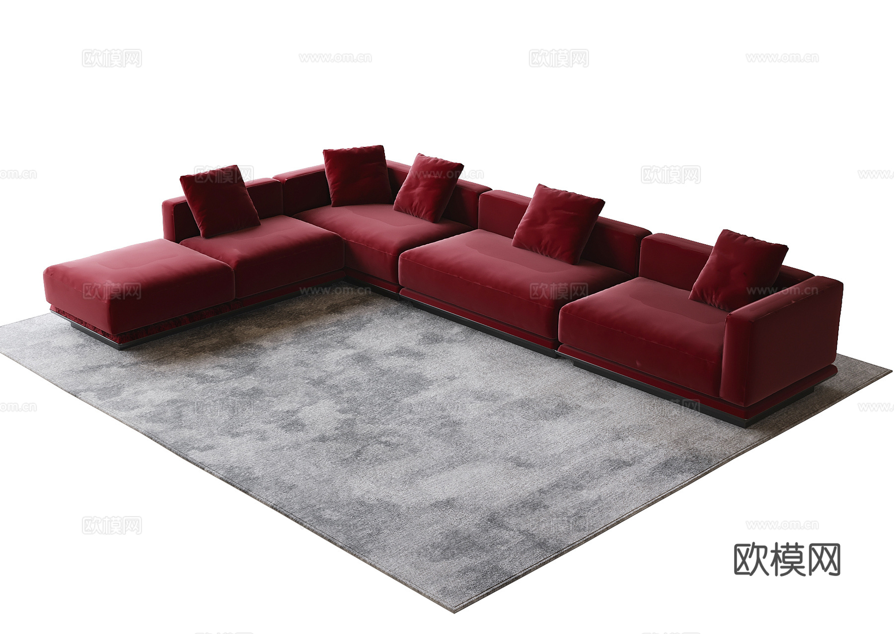 现代多人沙发 别墅沙发su模型