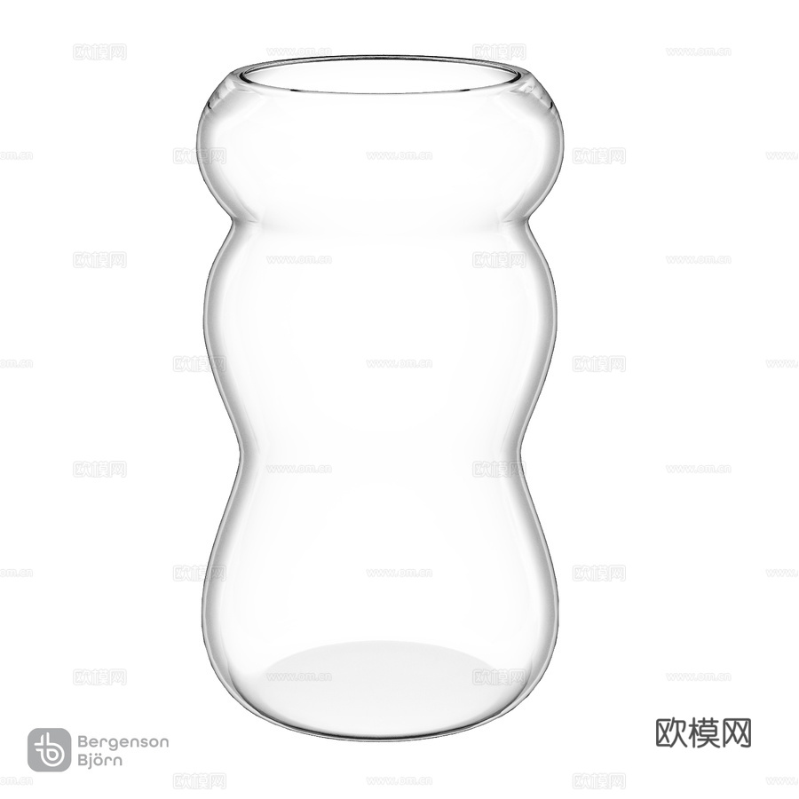OM_波浪花瓶，22厘米，透明款，伯格森·比约恩3d模型下载