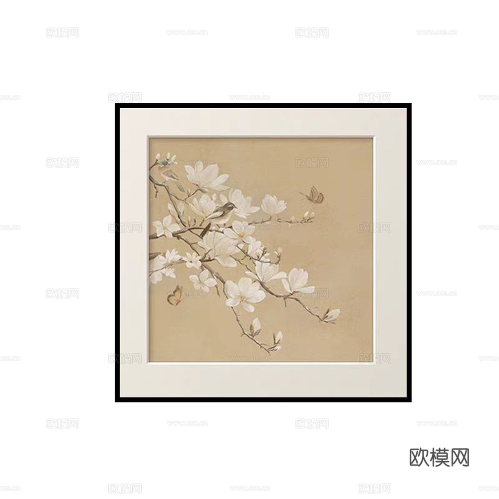 现代装饰画_挂画_植物画贴图