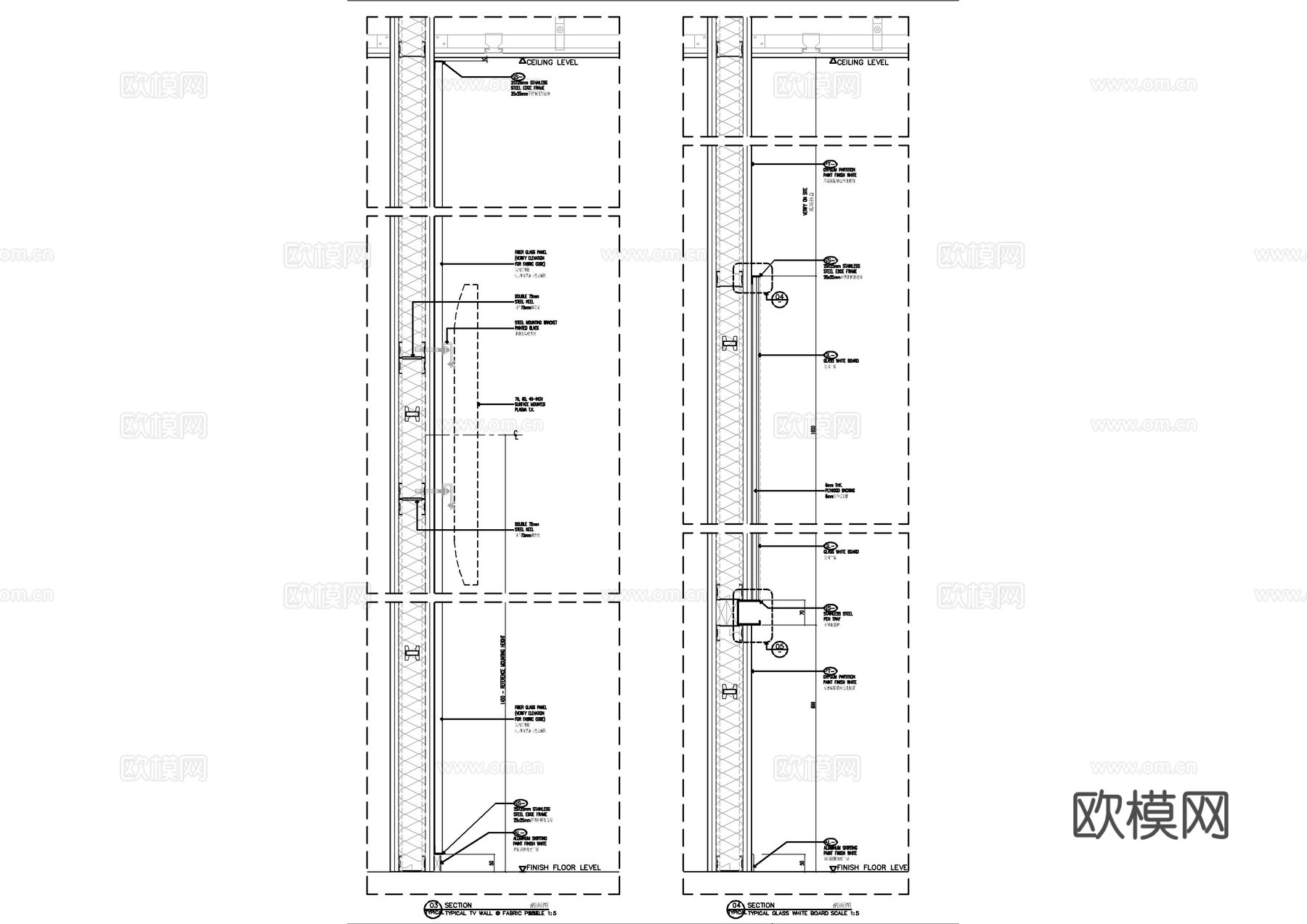 软包卡座节点大样图cad施工图