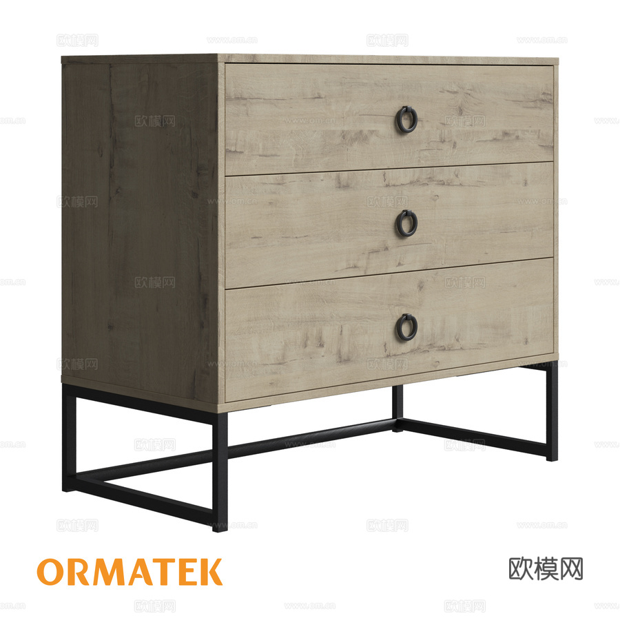 框架抽屉柜3d模型下载