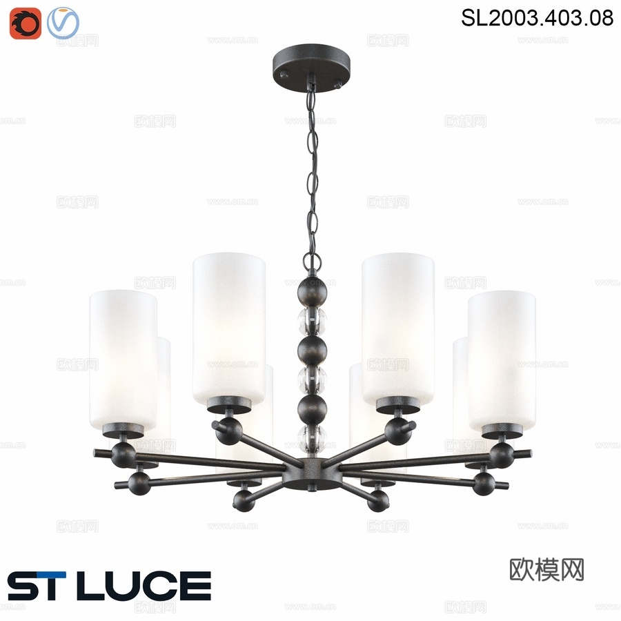 OM灯泡灯具，白炽灯，黑色，白色，AURO3d模型下载