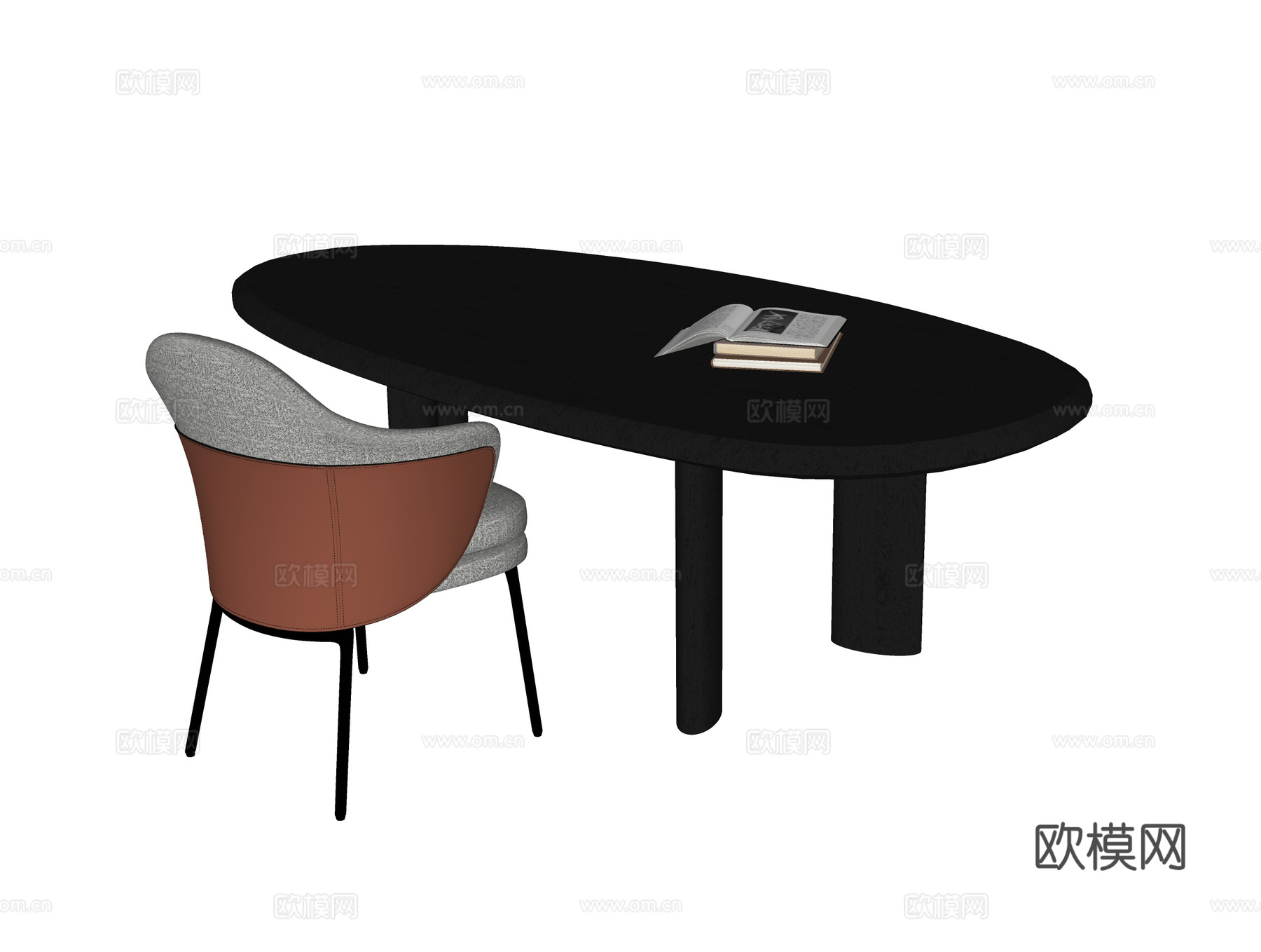 现代书桌椅su模型