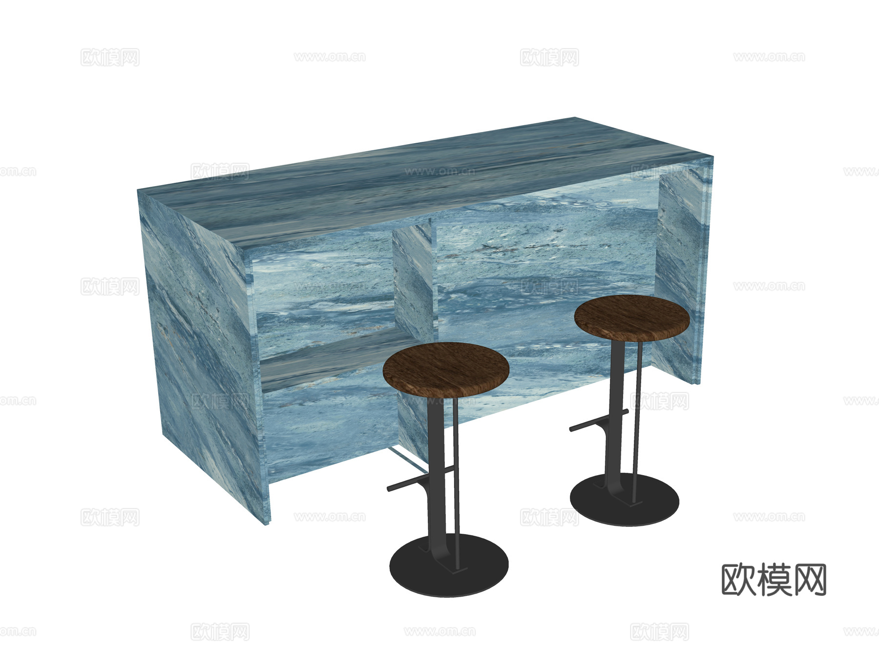 现代吧台吧椅su模型