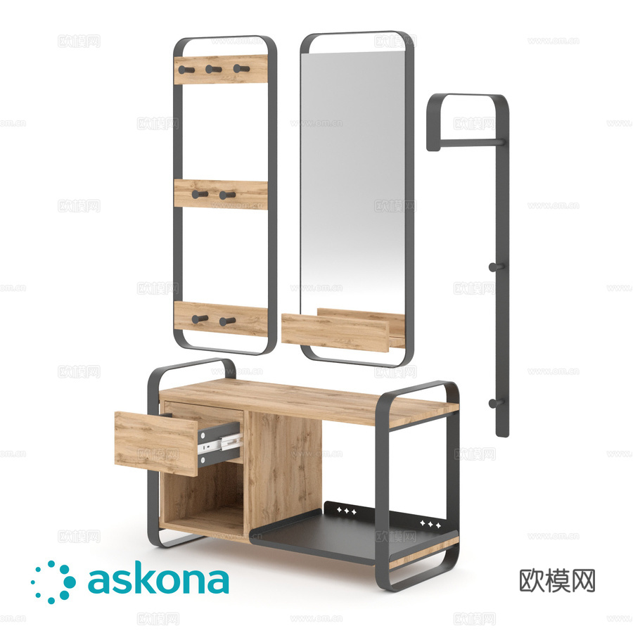 奥尔堡玄关柜3d模型下载