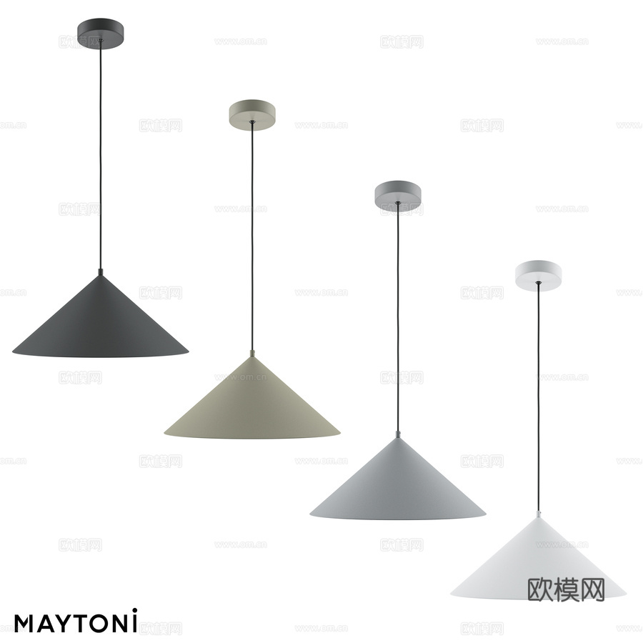 基础色系吊灯3d模型下载