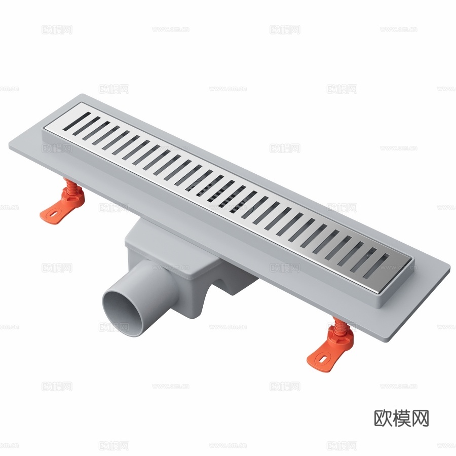 OM EWRIKA 40cm带草纹格栅淋浴盘3d模型下载