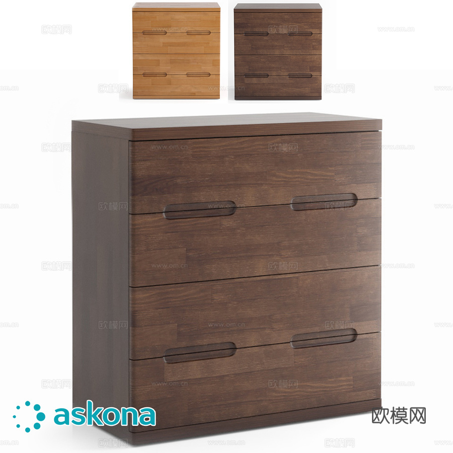 Regina Extra实木松木抽屉柜3d模型下载