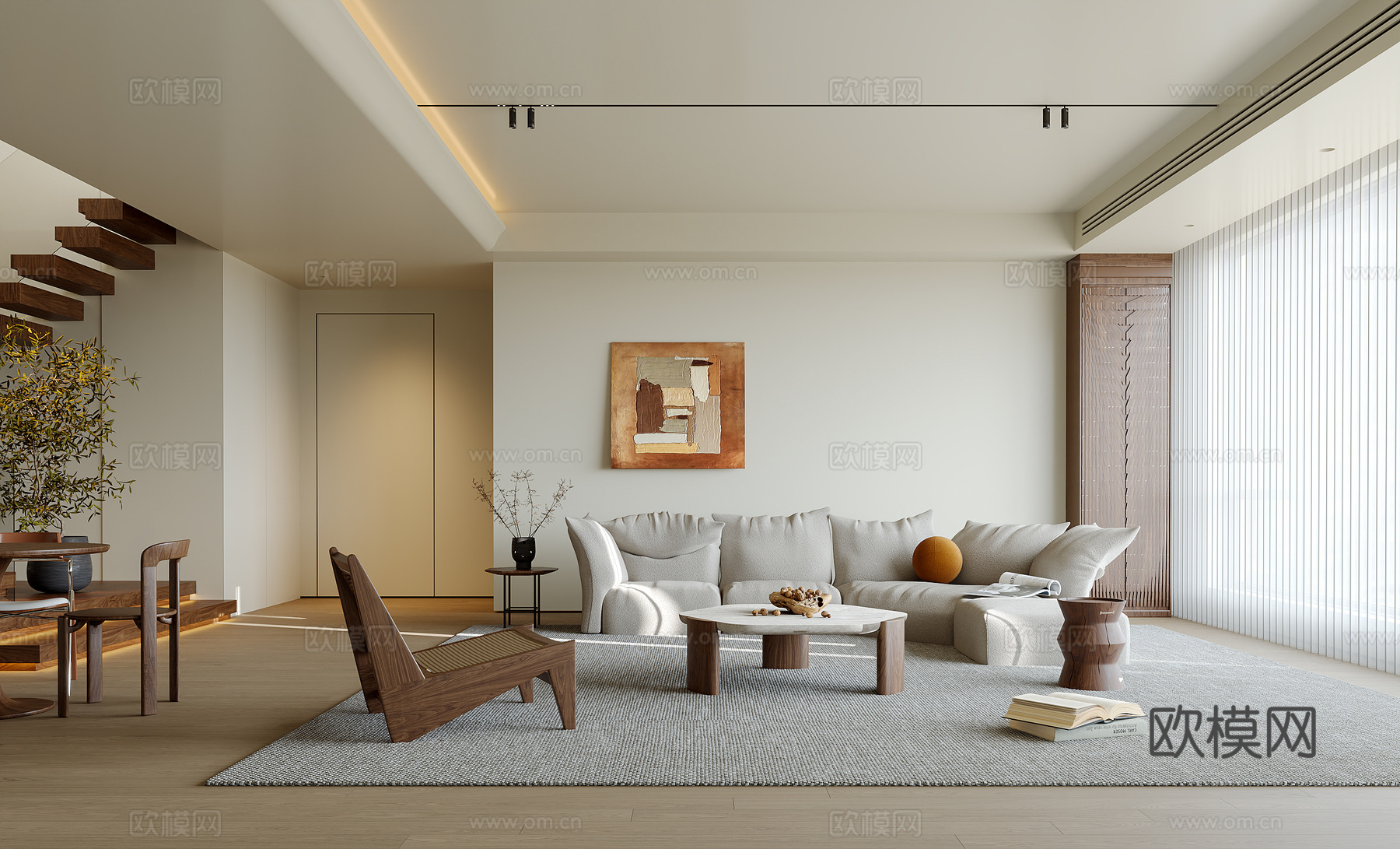 中古风客餐厅su模型