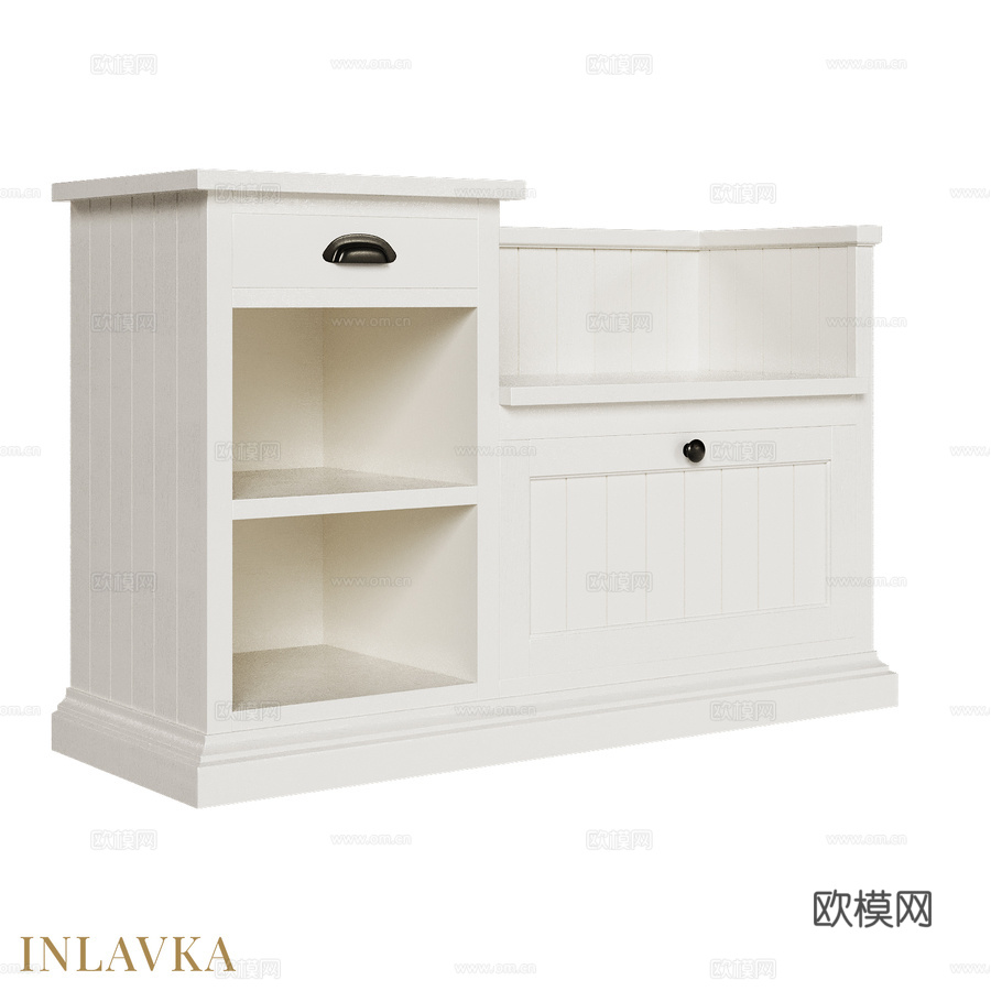 OM海岸系列玄关储物长凳3d模型下载