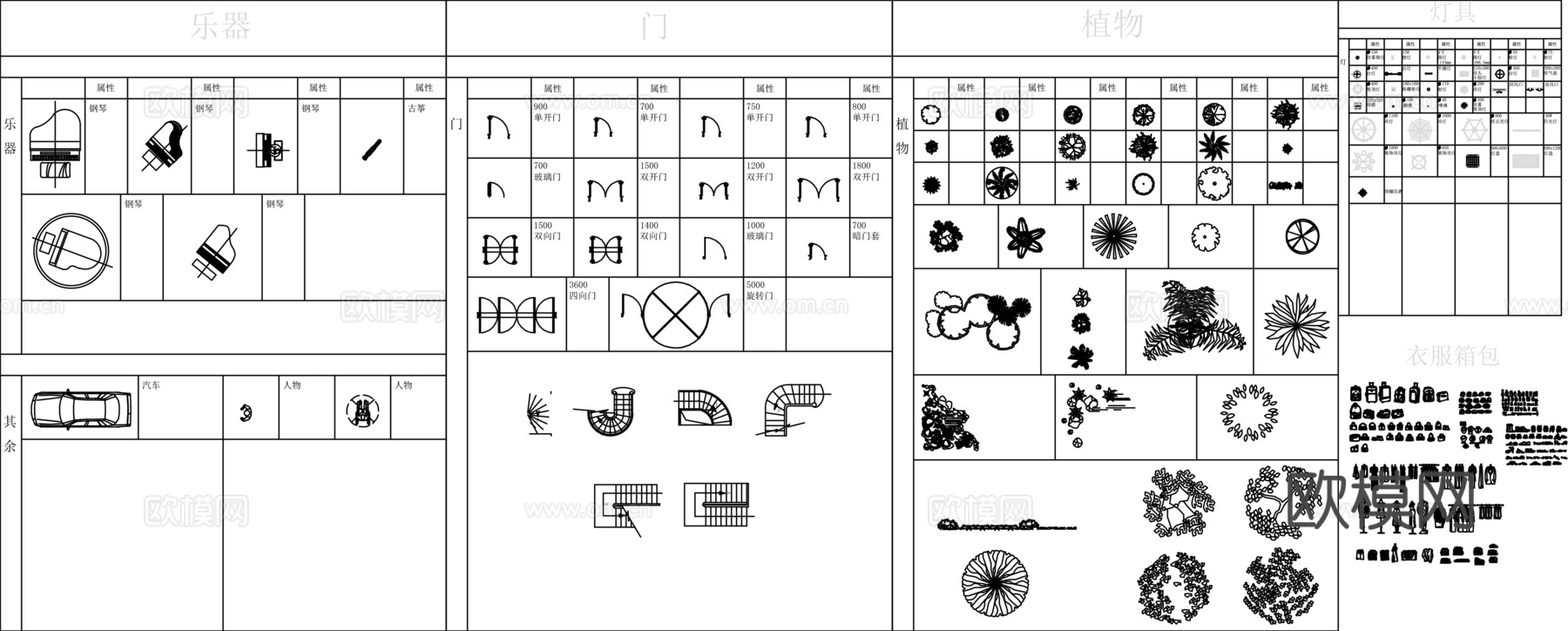 商业空间工装系列综合CAD图库cad施工图