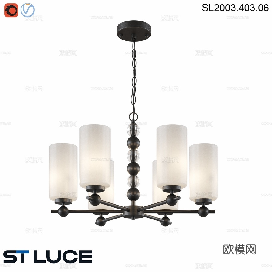 OM灯泡灯具，白炽灯，黑色，白色，AURO3d模型下载