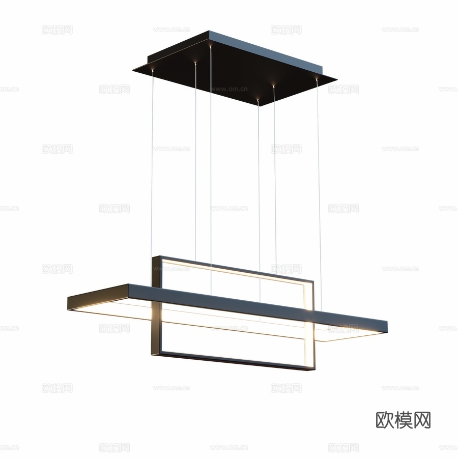 悬挂式LED灯 TILAN 2矩形 OM3d模型下载