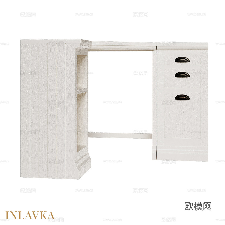 OM海岸边书柜组合角桌3d模型下载