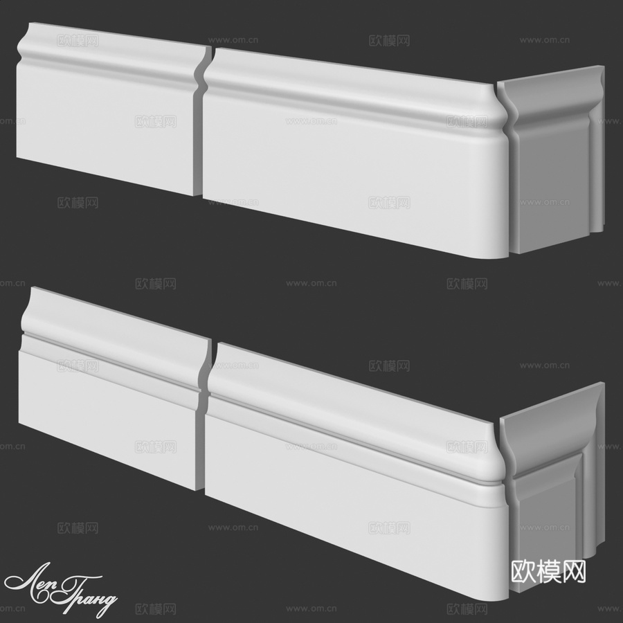带端头的12号和15号踢脚板。LepGrand3d模型下载
