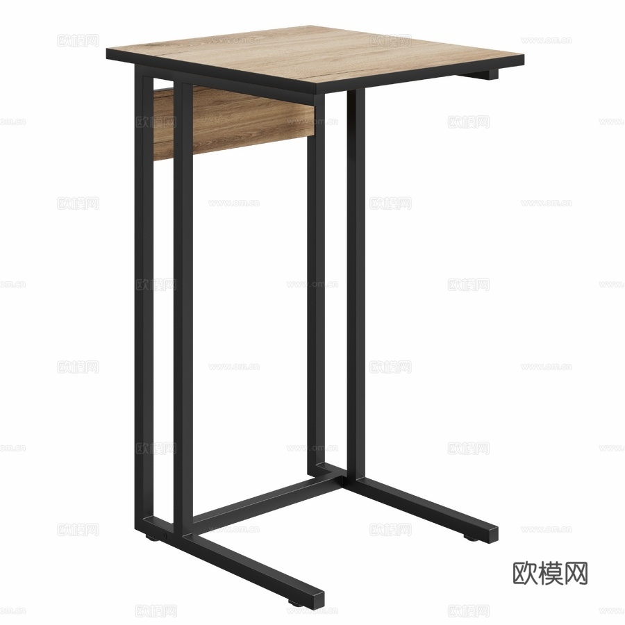 OM边桌DIWO Elista 40x69橡木手工镀金款3d模型下载