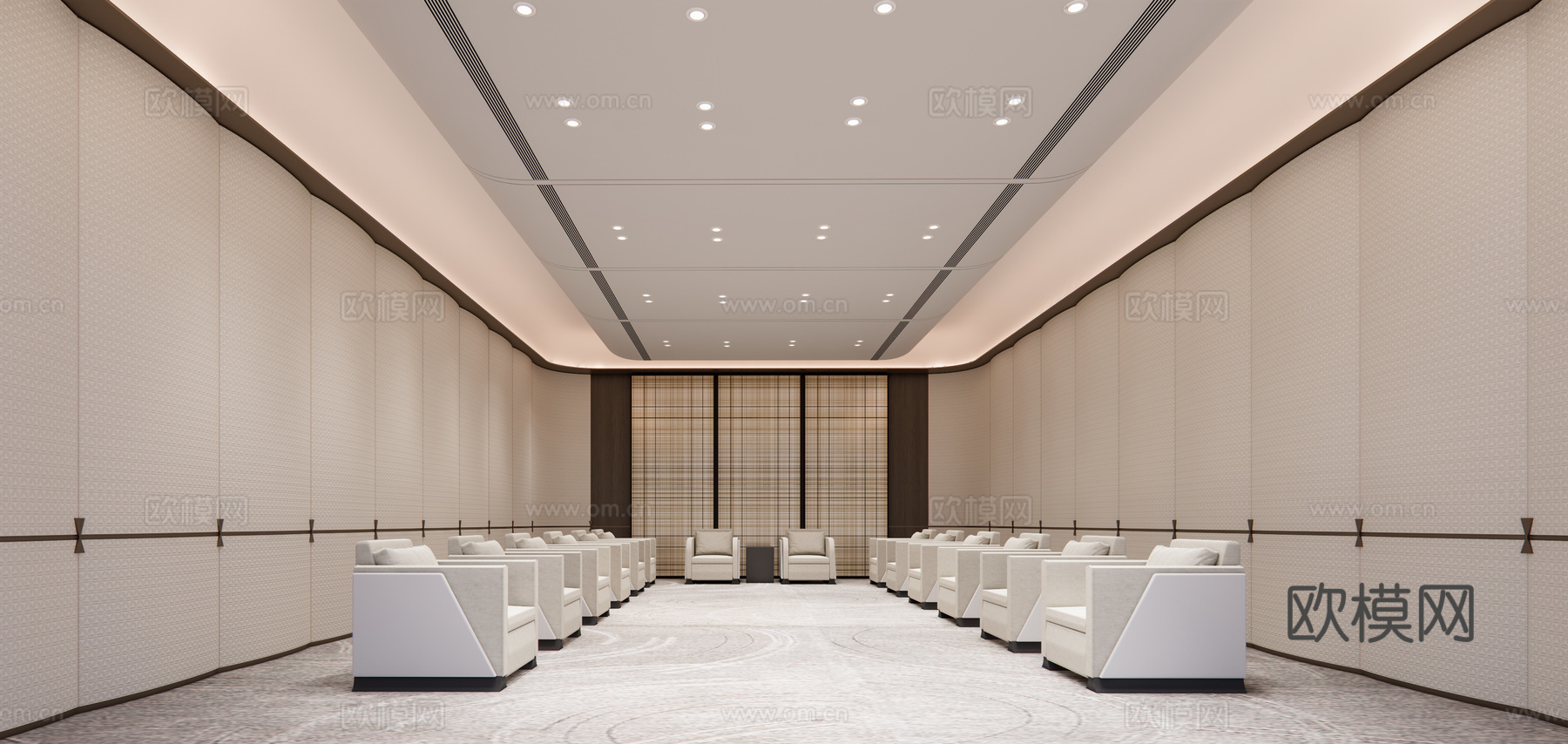 办公接待空间su模型