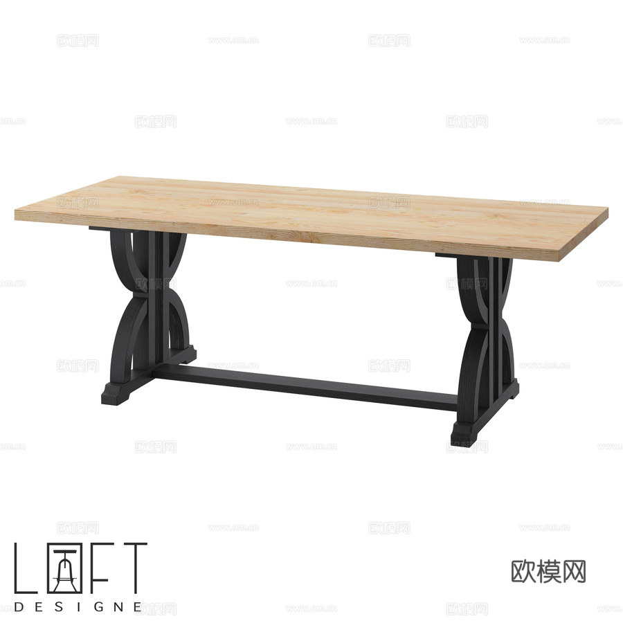 LoftDesigne 60978型号餐桌3d模型下载