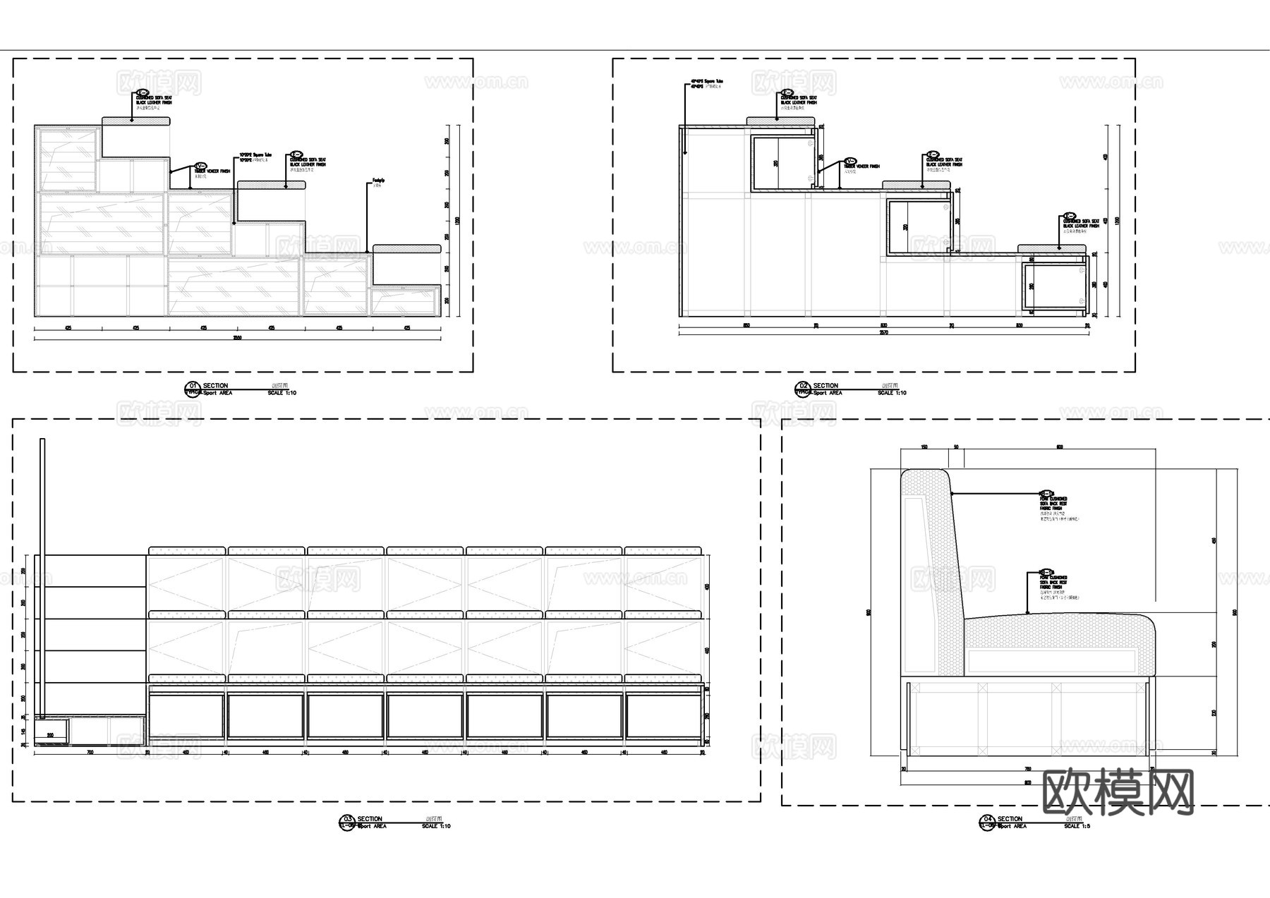 梯级坐凳节点大样图cad施工图