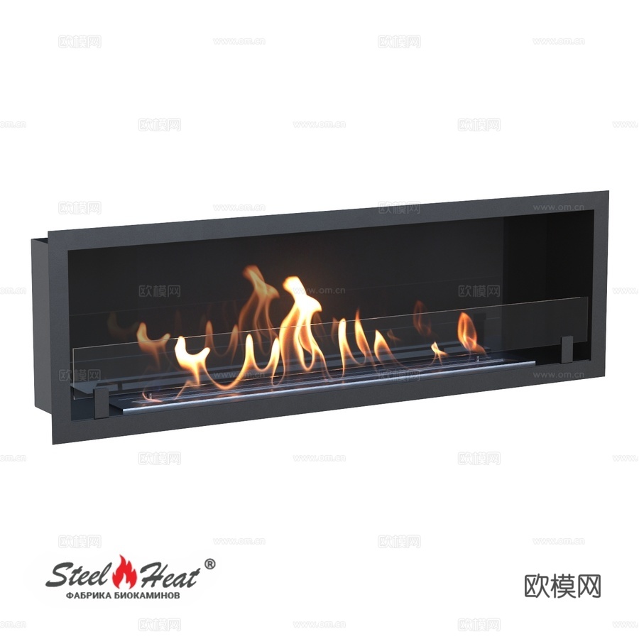 嵌入壁龛式生物壁炉 SteelHeat LEADER 13d模型下载