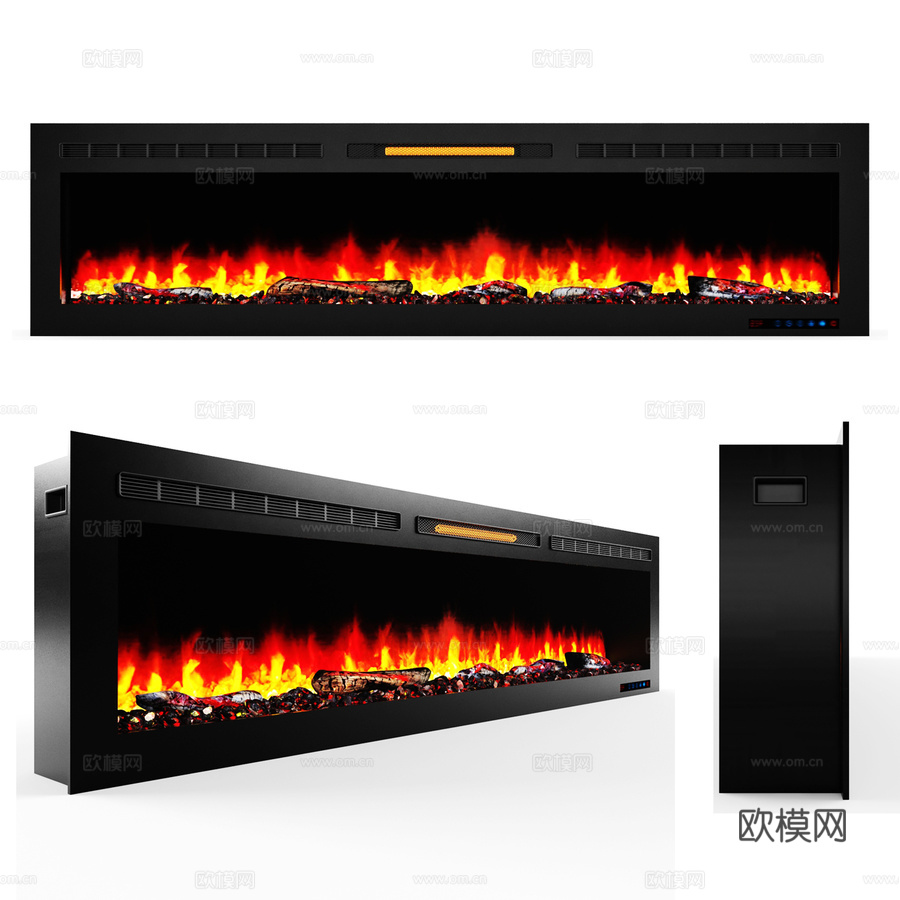 OM水晶壁炉60 RF3d模型下载