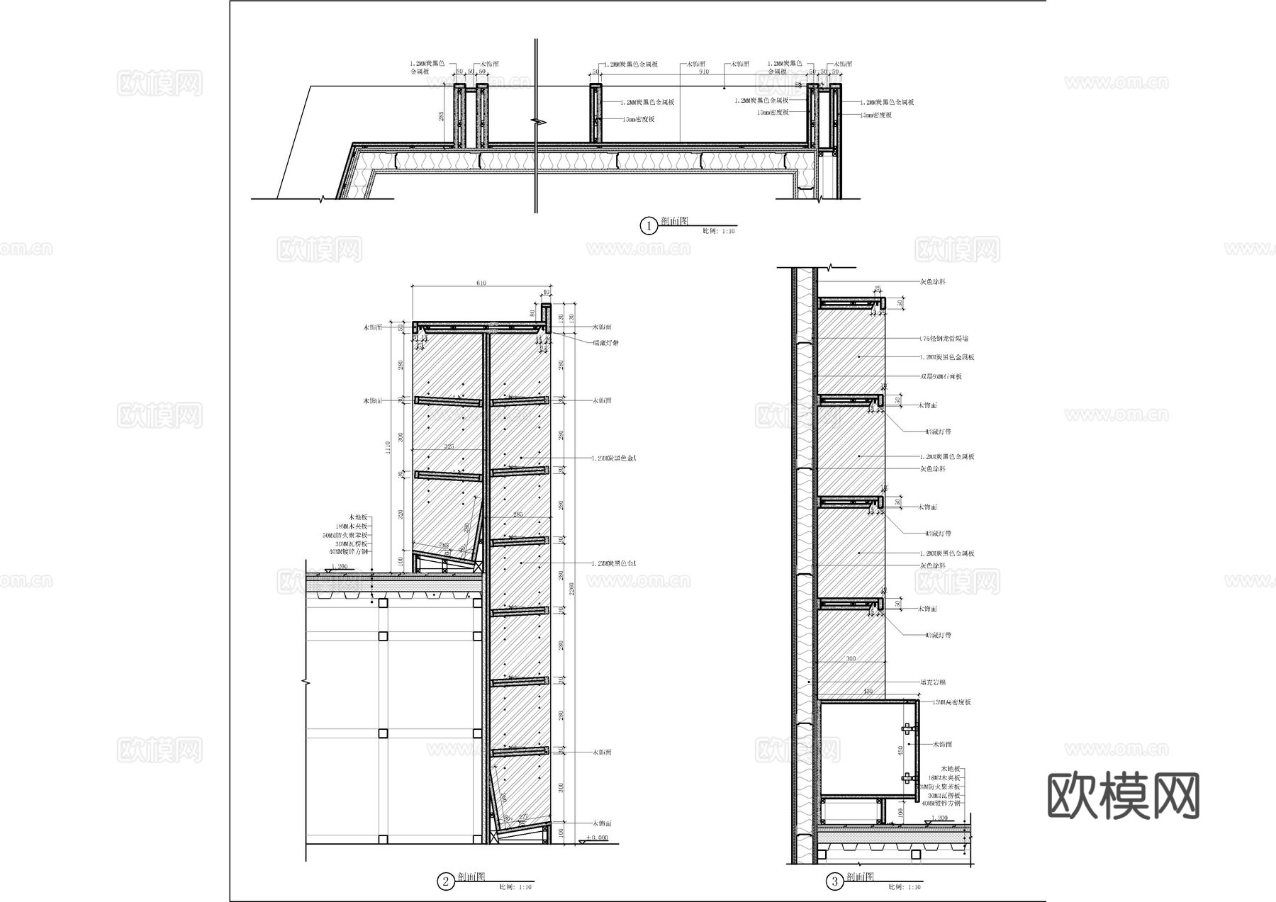 家具装饰柜节点大样图cad施工图