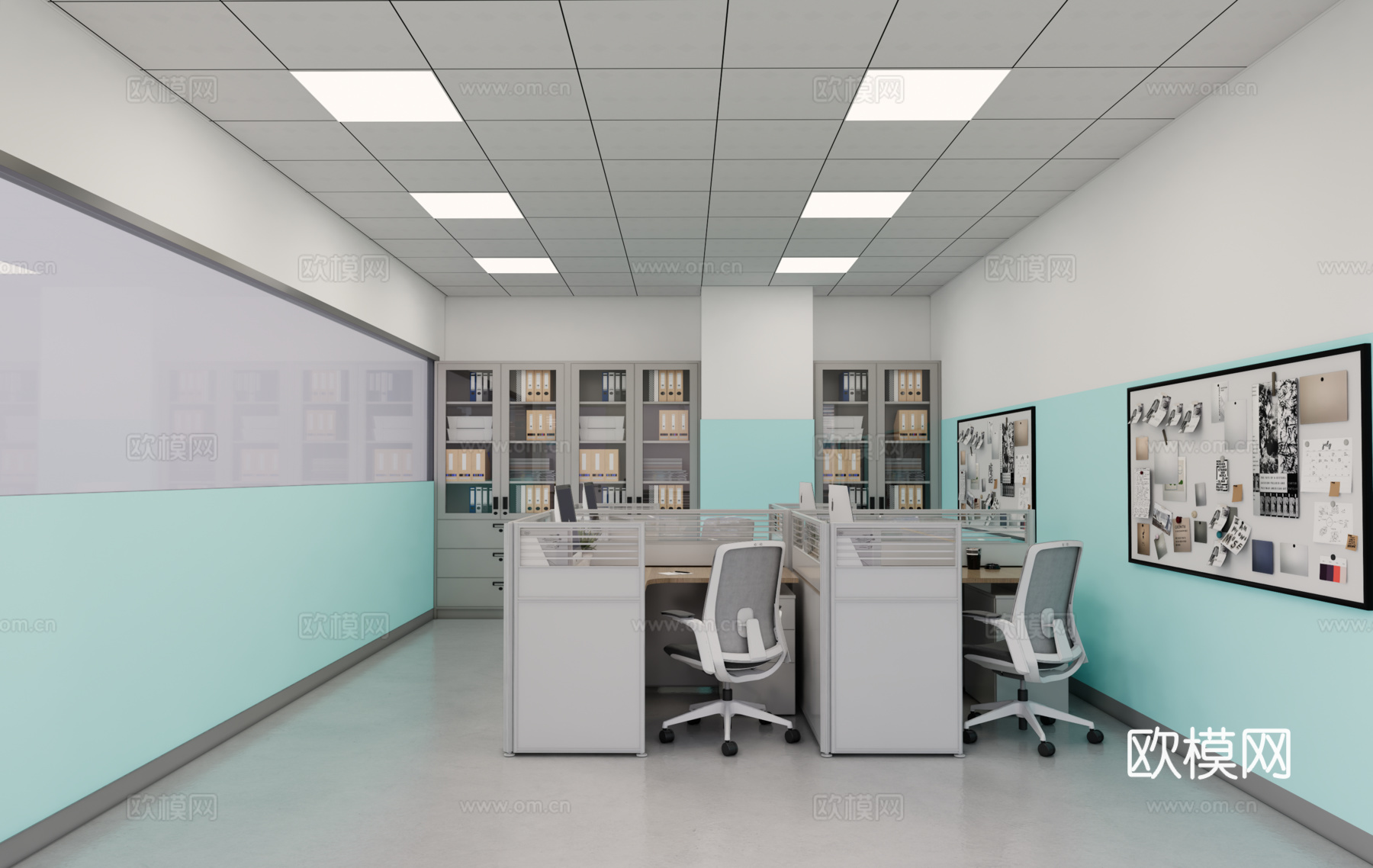 办公空间su模型
