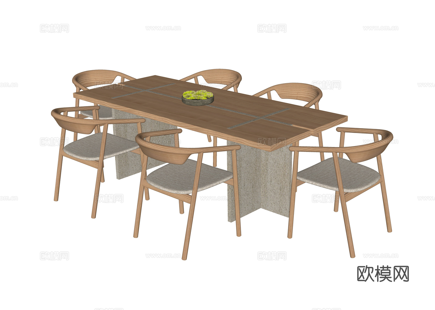 现代餐桌椅 餐椅 餐桌su模型