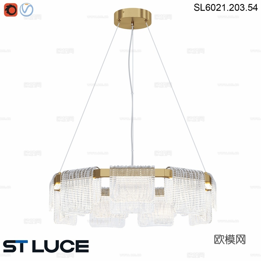 OM LED灯，金色，透明，LED， 543d模型下载