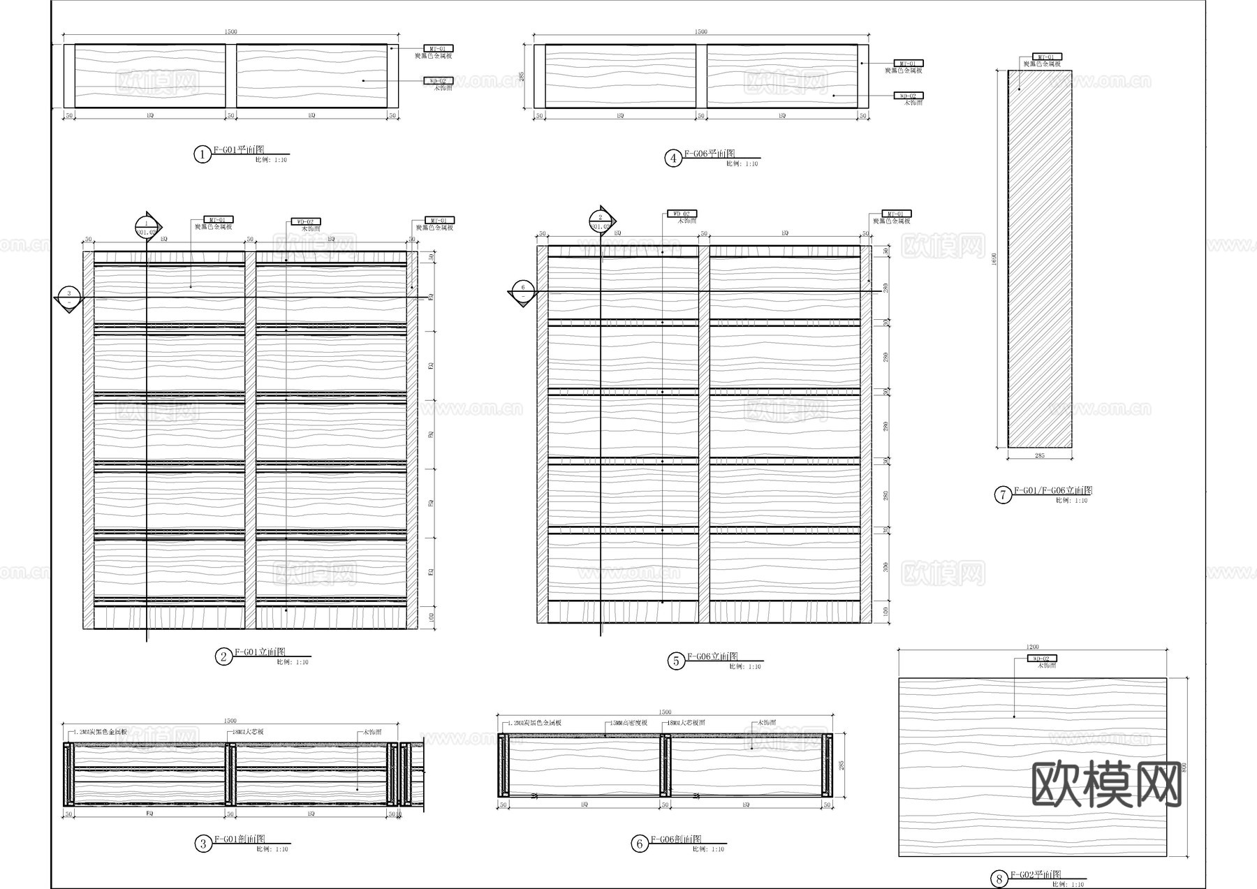 家具装饰柜节点大样图cad施工图