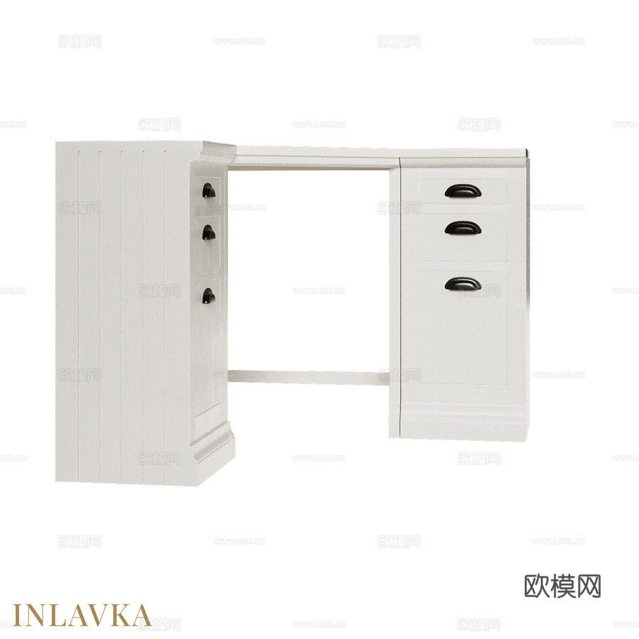 OM海岸边抽屉组合角桌3d模型下载