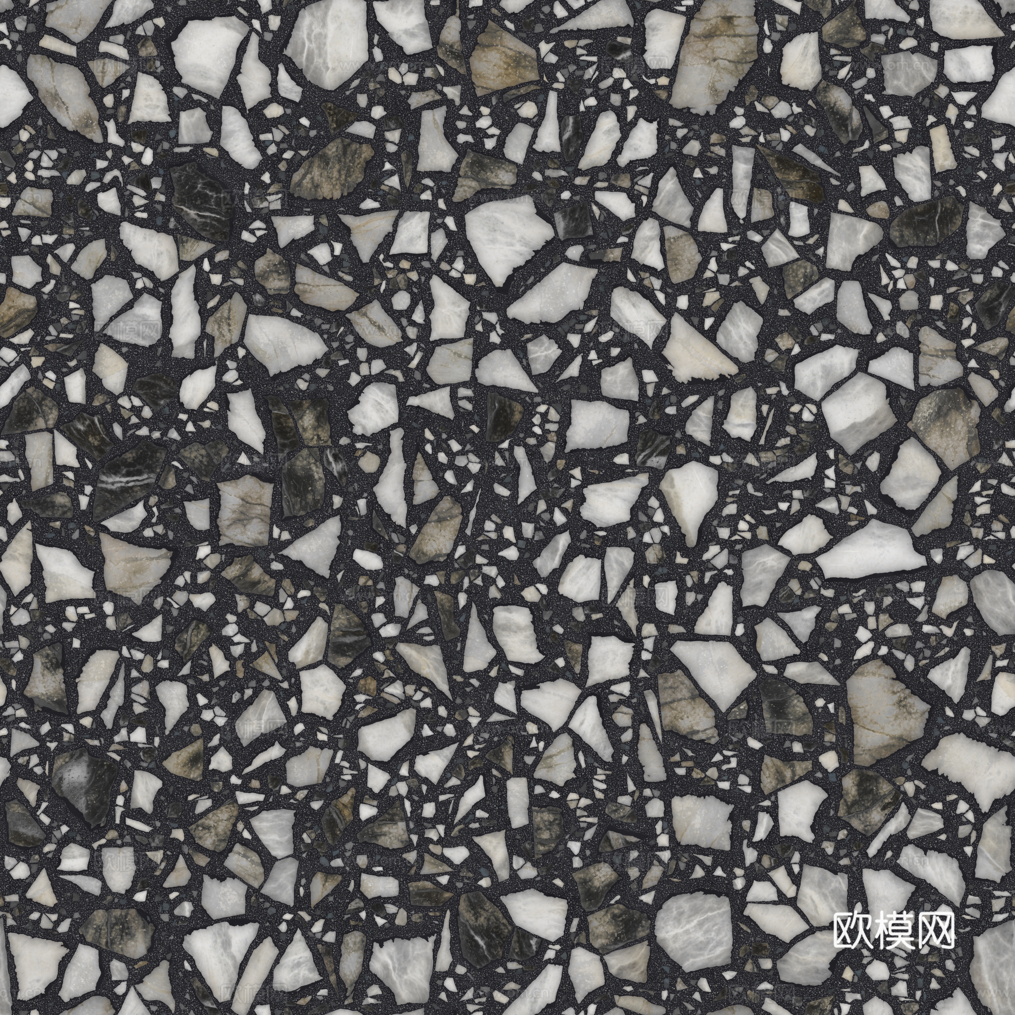 黑色大颗粒水磨石