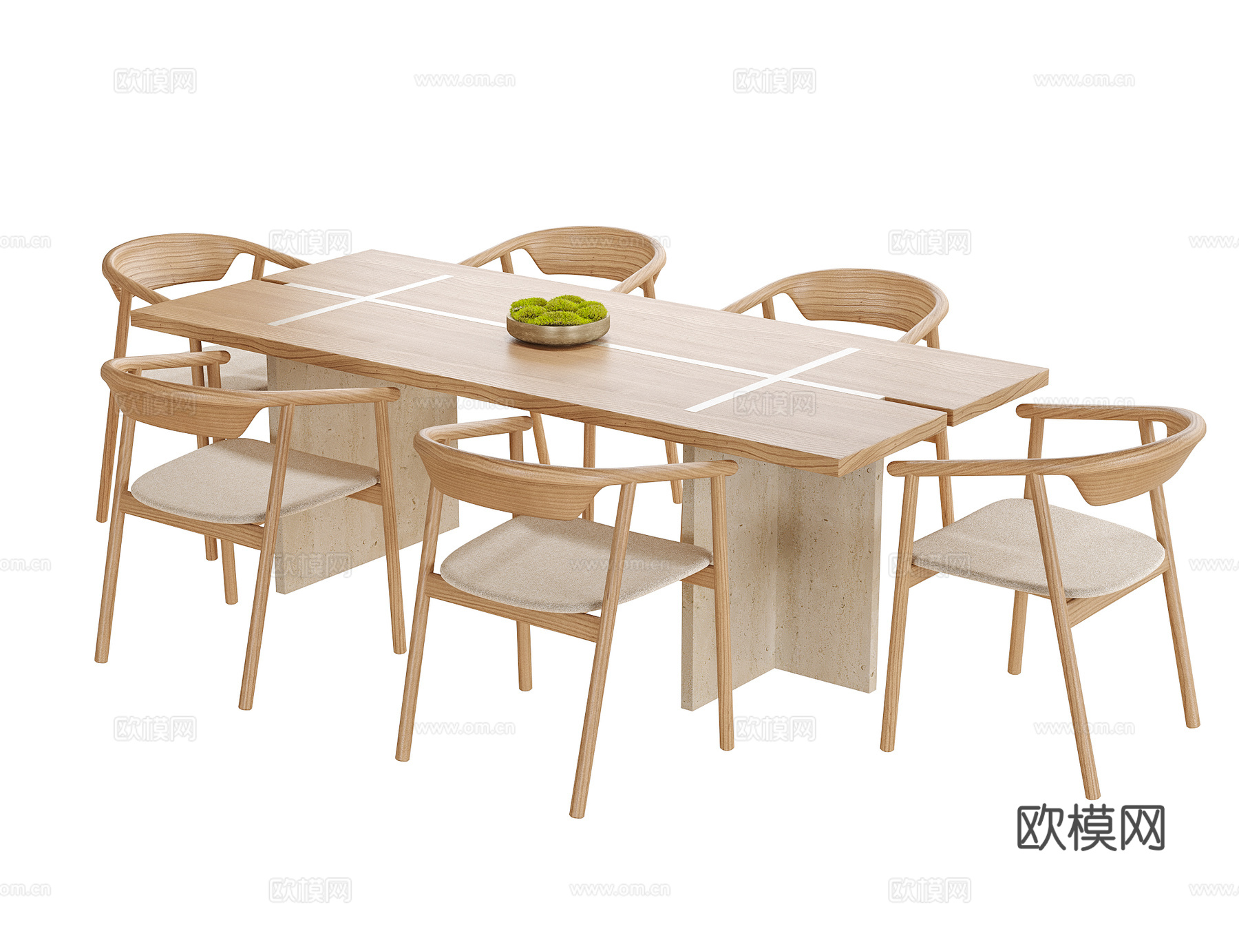 现代餐桌椅 餐椅 餐桌su模型