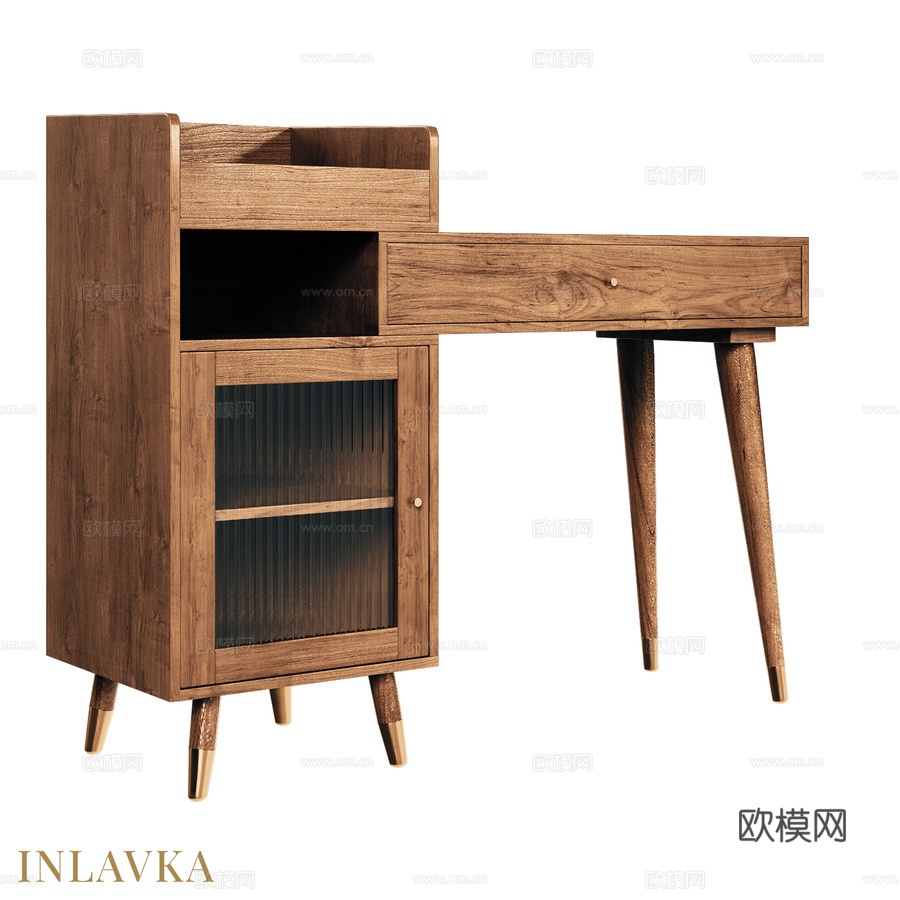 OM中世纪单抽屉梳妆台3d模型下载