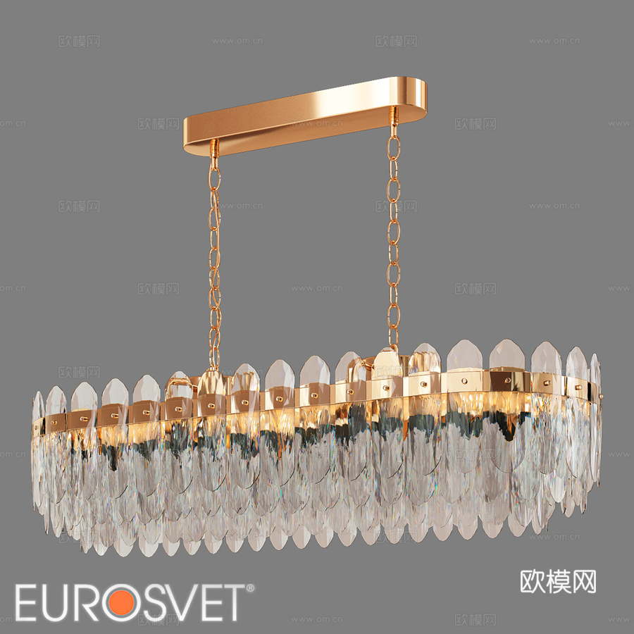 OM水晶博格特吊灯LED 423 13d模型下载