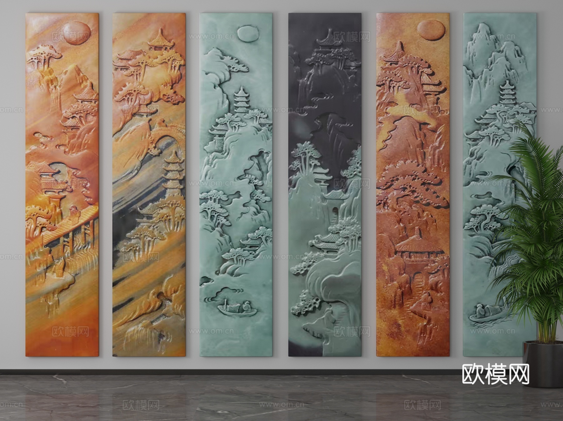 现代挂画3d模型下载