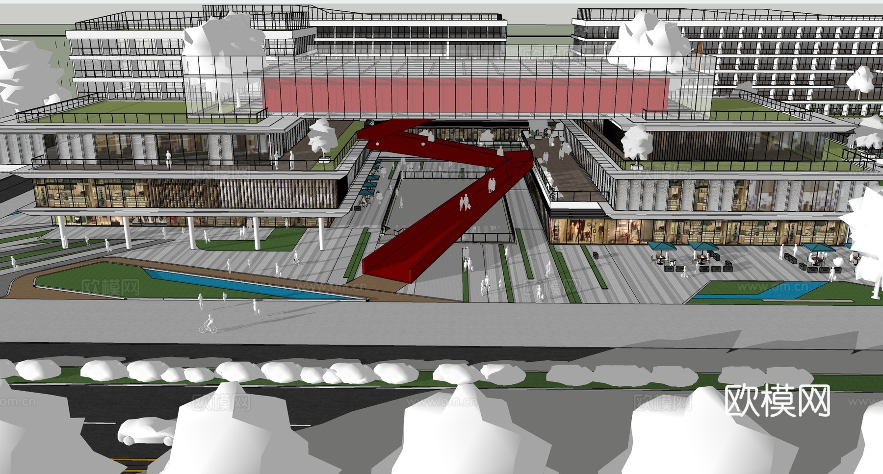 现代文化馆 建筑 地方文化馆 产业中心 科技馆建筑su模型su模型