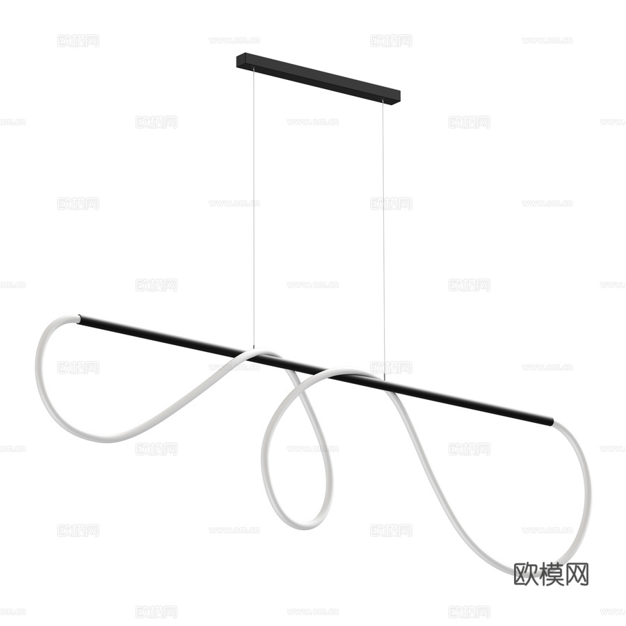 悬挂式LED线性灯带柔性霓虹灯L1503d模型下载