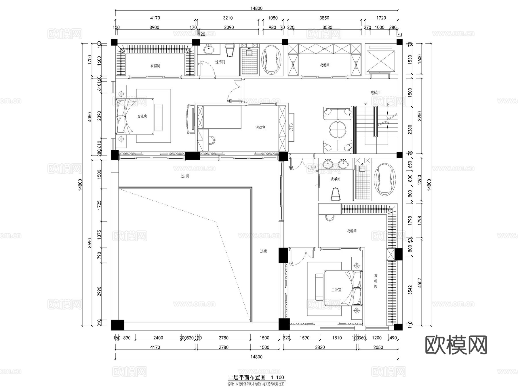 400平 独栋高档私人别墅最新全套施工图cad施工图