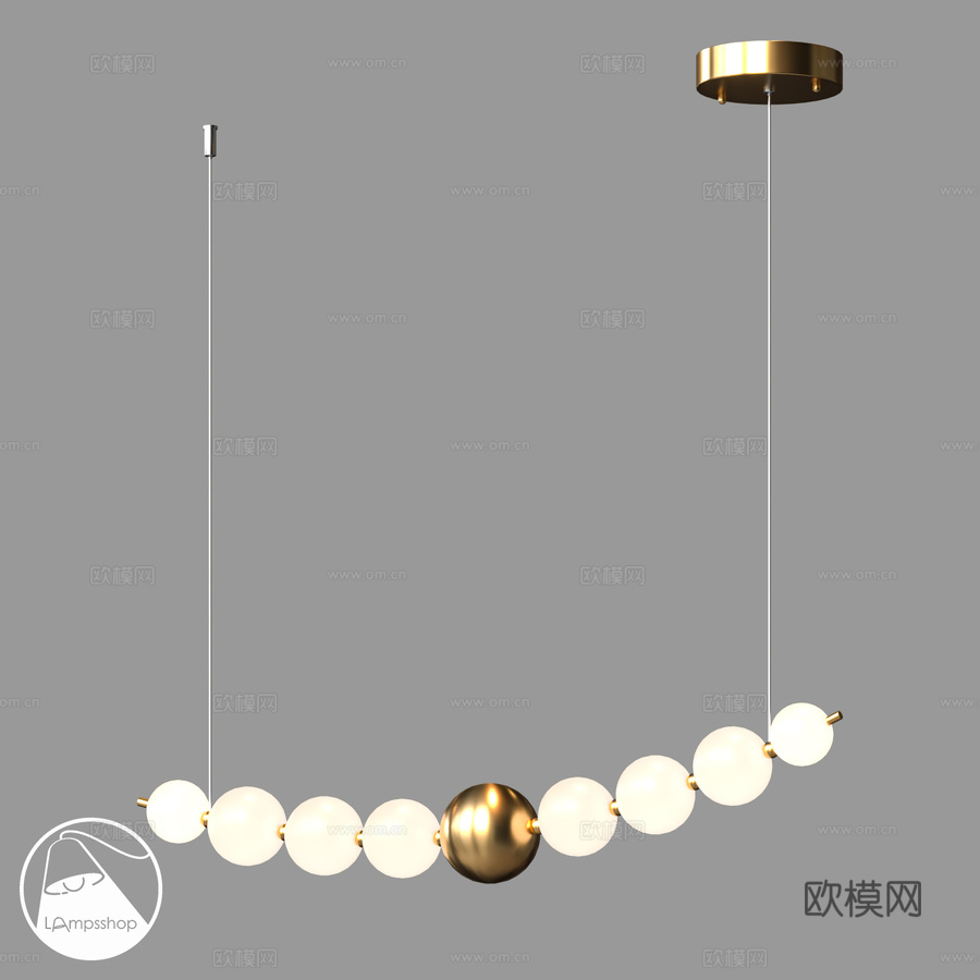 LampsShop.ru L1614 双珍珠水晶吊灯 C款3d模型下载