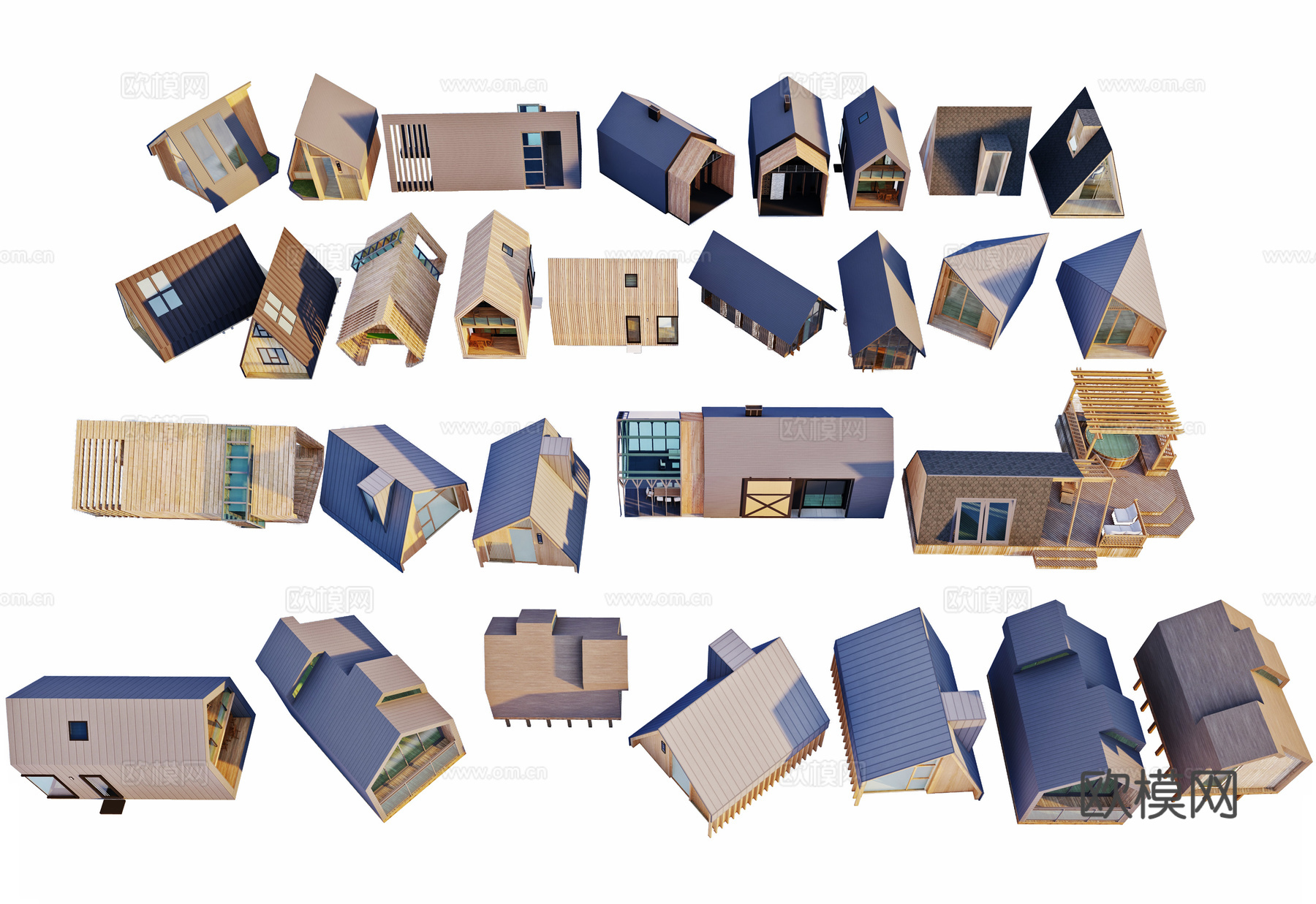 小木屋 木屋民宿建筑 网红树屋 木建筑 露营生态别墅木屋驿站3d模型