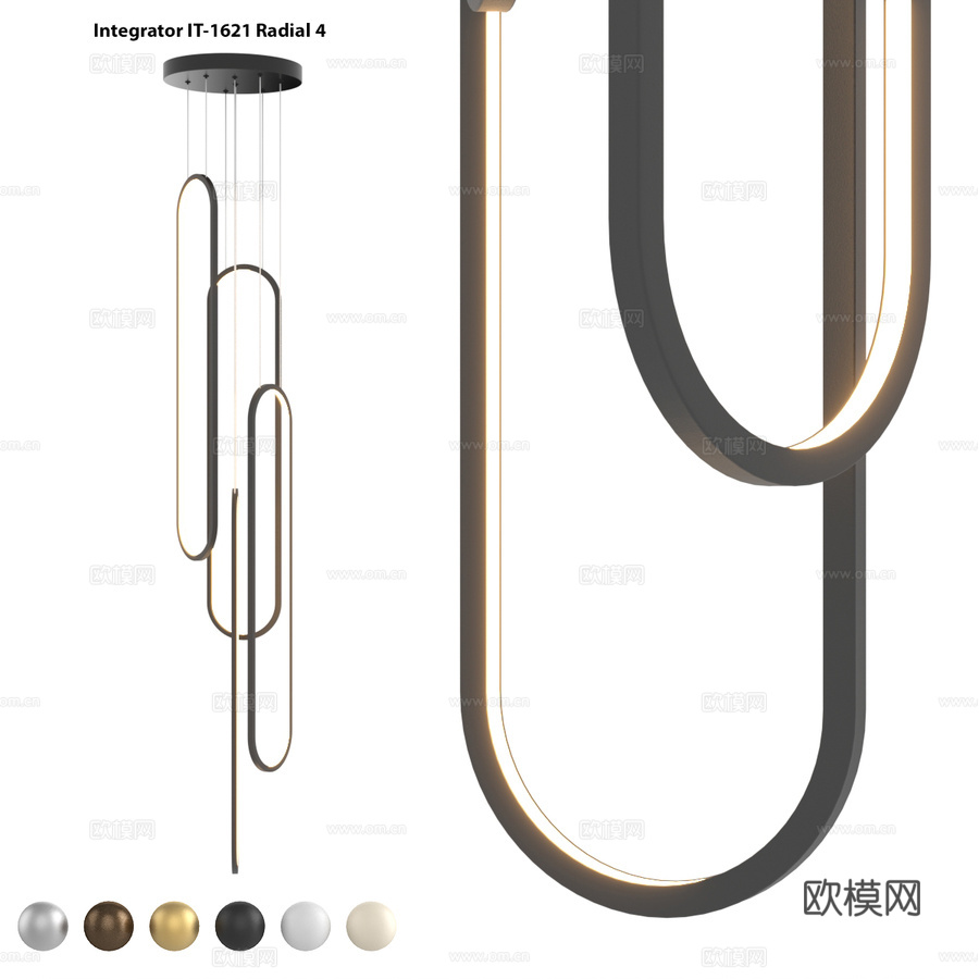吊灯 Frame IT-1621-Radial-43d模型下载