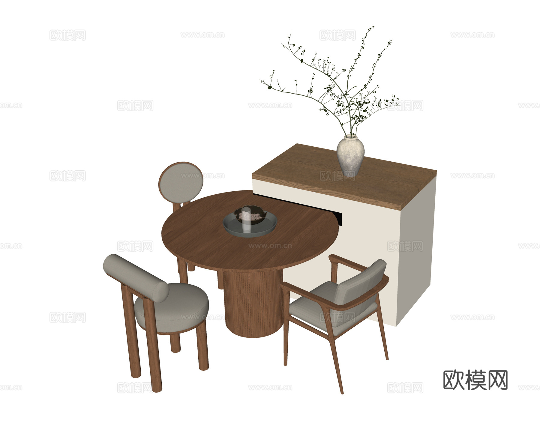 现代餐桌椅su模型