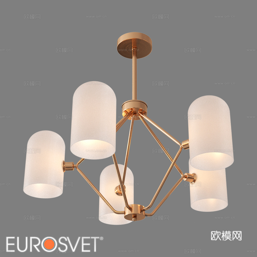 OM 玻璃灯罩吊灯 Eurosvet 63d模型下载