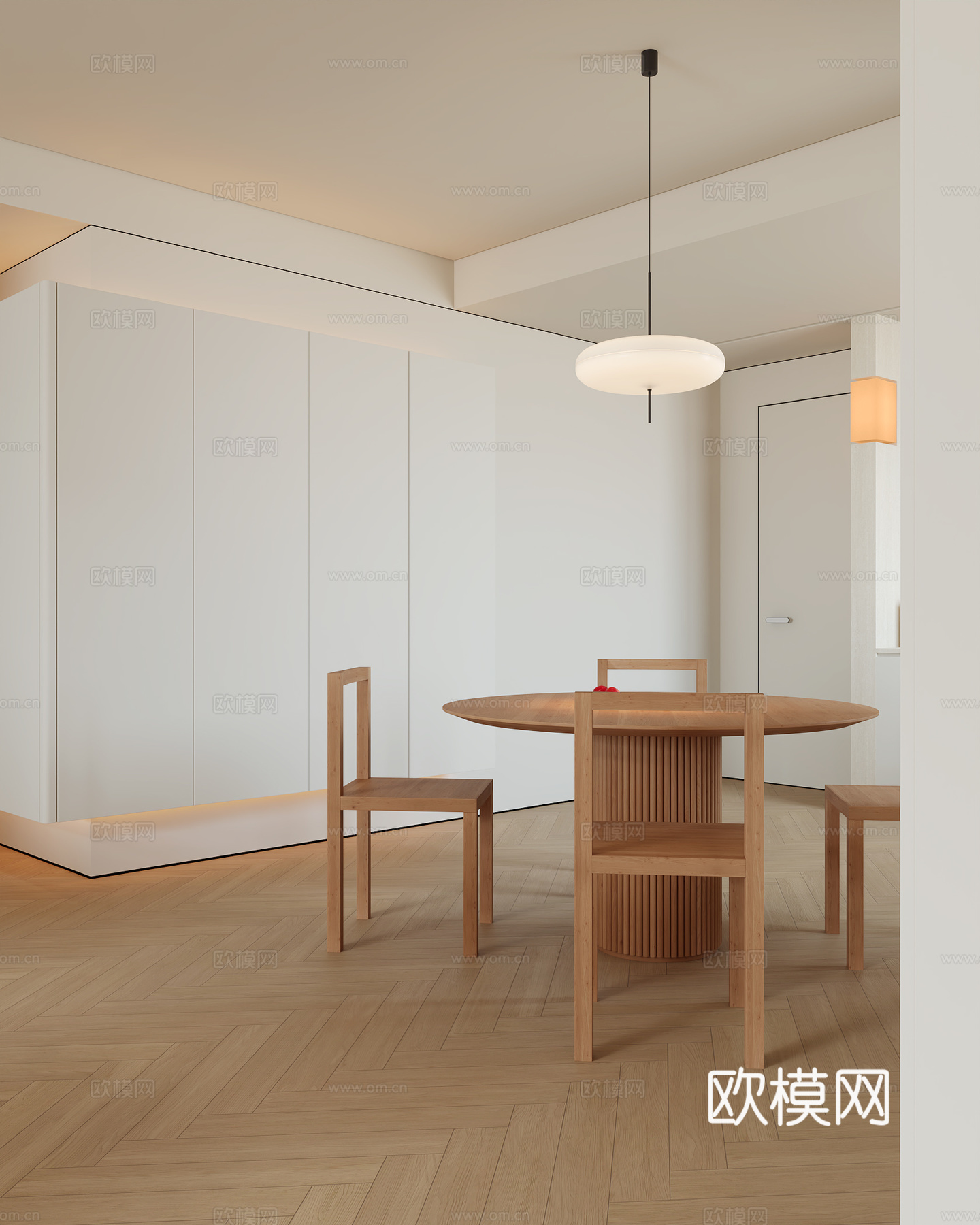 原木风客餐厅su模型